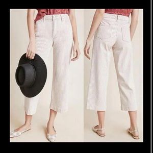 NELLIE CULOTTE IN BLOSSOM PINK STRIPE PAIGE JEANS SIZE 23